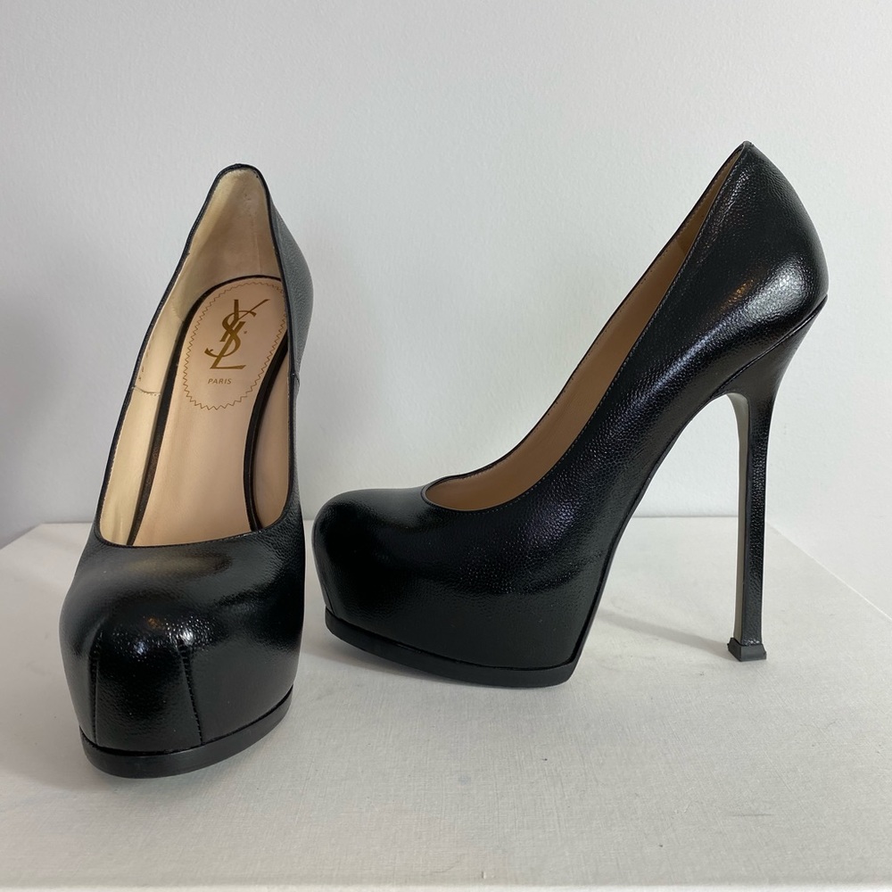 YSL St. Laurent Tribute Tribtoo black leather 38